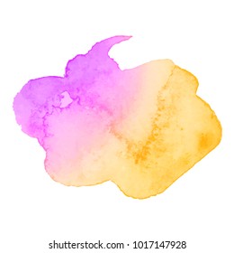 Abstract isolated colorful vector watercolor stain. Grunge element for paper design. Vector illustration