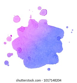 Abstract isolated colorful vector watercolor stain. Grunge element for paper design. Vector illustration