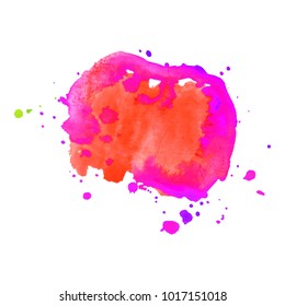 Abstract isolated colorful vector watercolor stain. Grunge element for paper design. Vector illustration