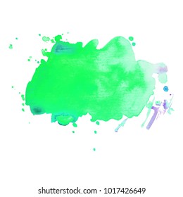 Abstract isolated colorful vector watercolor stain. Grunge element for paper design. Vector illustration