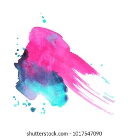 Abstract isolated colorful vector watercolor stain. Grunge element for paper design. Vector illustration