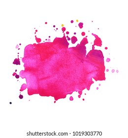 Abstract isolated colorful vector watercolor stain. Grunge element for paper design. Vector illustration