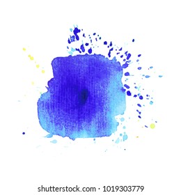Abstract isolated colorful vector watercolor stain. Grunge element for paper design. Vector illustration