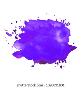 Abstract isolated colorful vector watercolor stain. Grunge element for paper design. Vector illustration