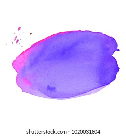 Abstract isolated colorful vector watercolor stain. Grunge element for paper design. Vector illustration