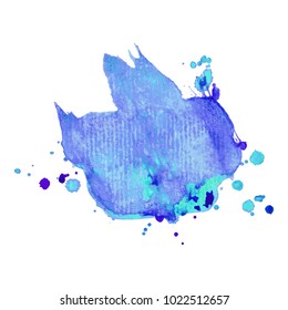 Abstract isolated colorful vector watercolor stain. Grunge element for paper design