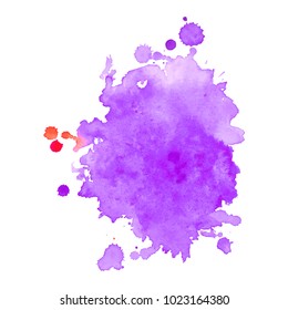 Abstract isolated colorful vector watercolor stain. Grunge element for paper design. Vector illustration