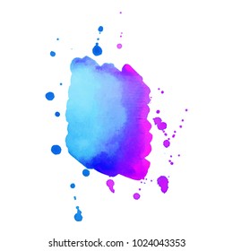 Abstract isolated colorful vector watercolor stain. Grunge element for paper design. Vector illustration