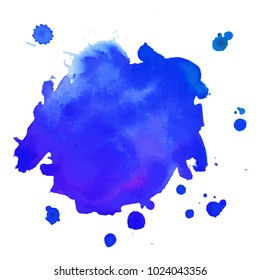 Abstract isolated colorful vector watercolor stain. Grunge element for paper design. Vector illustration