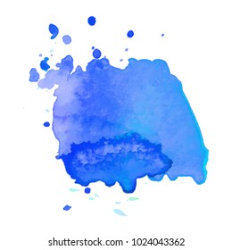Abstract isolated colorful vector watercolor stain. Grunge element for paper design. Vector illustration