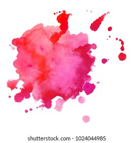 Abstract isolated colorful vector watercolor stain. Grunge element for paper design. Vector illustration
