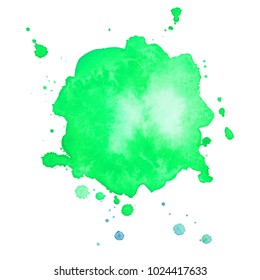 Abstract isolated colorful vector watercolor stain. Grunge element for paper design. Vector illustration