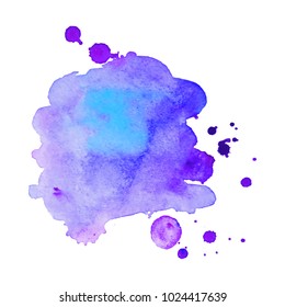 Abstract isolated colorful vector watercolor stain. Grunge element for paper design. Vector illustration