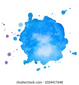 Abstract isolated colorful vector watercolor stain. Grunge element for paper design. Vector illustration