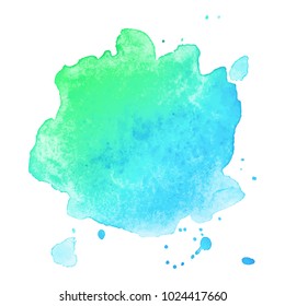 Abstract isolated colorful vector watercolor stain. Grunge element for paper design. Vector illustration