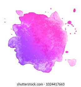 Abstract isolated colorful vector watercolor stain. Grunge element for paper design. Vector illustration