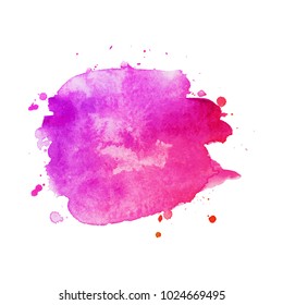 Abstract isolated colorful vector watercolor stain. Grunge element for paper design. Vector illustration
