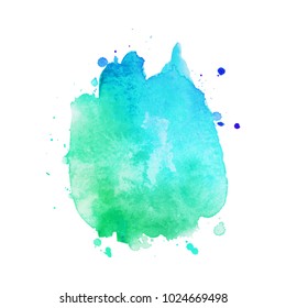 Abstract isolated colorful vector watercolor stain. Grunge element for paper design. Vector illustration