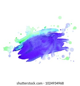 Abstract isolated colorful vector watercolor stain. Grunge element for paper design. Vector illustration