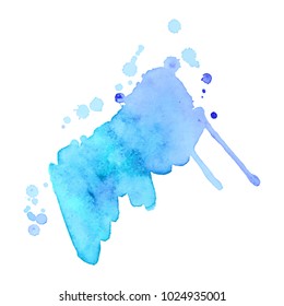 Abstract isolated colorful vector watercolor stain. Grunge element for paper design. Vector illustration
