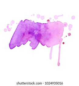 Abstract isolated colorful vector watercolor stain. Grunge element for paper design. Vector illustration