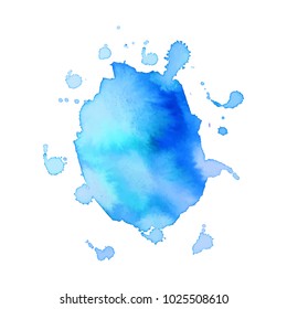 Abstract isolated colorful vector watercolor stain. Grunge element for paper design. Vector illustration