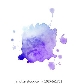 Abstract isolated colorful vector watercolor stain. Grunge element for paper design. Vector illustratio