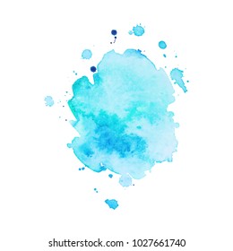 Abstract isolated colorful vector watercolor stain. Grunge element for paper design. Vector illustratio