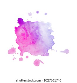 Abstract isolated colorful vector watercolor stain. Grunge element for paper design. Vector illustratio