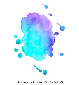Abstract isolated colorful vector watercolor stain. Grunge element for paper design. Vector illustration