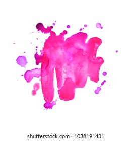 Abstract isolated colorful vector watercolor stain. Grunge element for paper design. Vector illustration