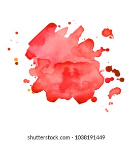 Abstract isolated colorful vector watercolor stain. Grunge element for paper design. Vector illustration