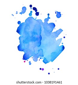 Abstract isolated colorful vector watercolor stain. Grunge element for paper design. Vector illustration