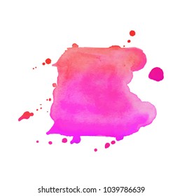 Abstract isolated colorful vector watercolor stain. Grunge element for paper design. Vector illustration