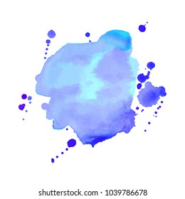 Abstract isolated colorful vector watercolor stain. Grunge element for paper design. Vector illustration