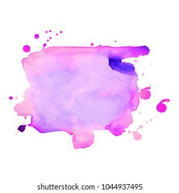 Abstract isolated colorful vector watercolor stain. Grunge element for paper design