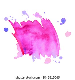 Abstract isolated colorful vector watercolor stain. Grunge element for paper design