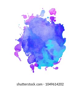 Abstract isolated colorful vector watercolor stain. Grunge element for paper design