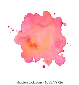 Abstract isolated colorful vector watercolor stain. Grunge element for paper design