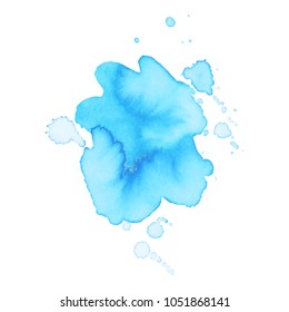 Abstract isolated colorful vector watercolor stain. Grunge element for paper design