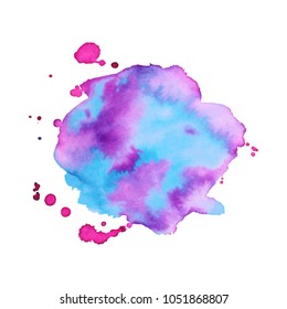 Abstract isolated colorful vector watercolor stain. Grunge element for paper design