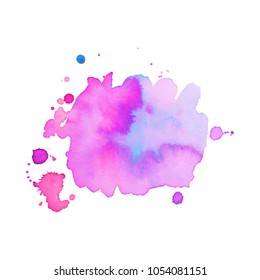 Abstract isolated colorful vector watercolor stain. Grunge element for paper design