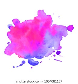 Abstract isolated colorful vector watercolor stain. Grunge element for paper design