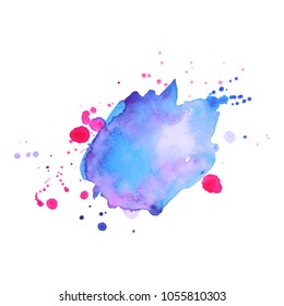 Abstract isolated colorful vector watercolor stain. Grunge element for paper design
