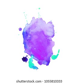 Abstract isolated colorful vector watercolor stain. Grunge element for paper design
