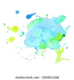 Abstract isolated colorful vector watercolor stain. Grunge element for paper design
