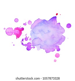 Abstract isolated colorful vector watercolor stain. Grunge element for paper design
