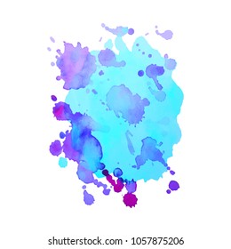 Abstract isolated colorful vector watercolor stain. Grunge element for paper design

