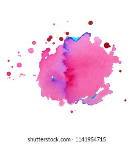 Abstract isolated colorful vector watercolor stain. Grunge element for paper design