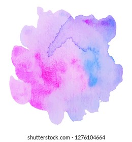 Abstract isolated colorful vector watercolor stain. Grunge element for paper design